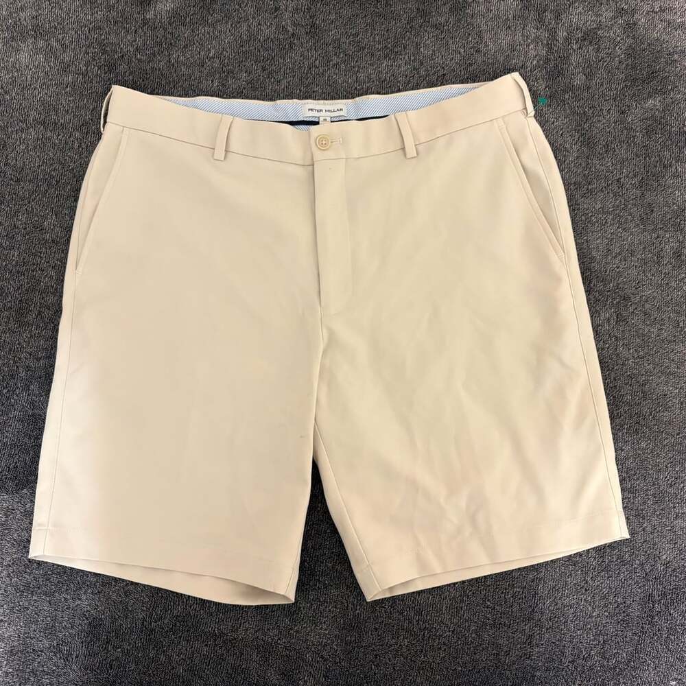 Peter Millar Salem Performance Short Size 35 Tan Golf Casual